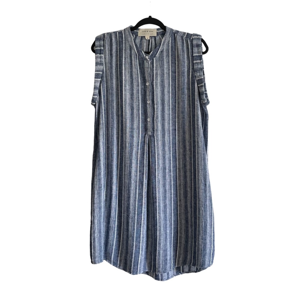 Anthropologie Cloth & Stone Striped Tunic Linen Blend Dress